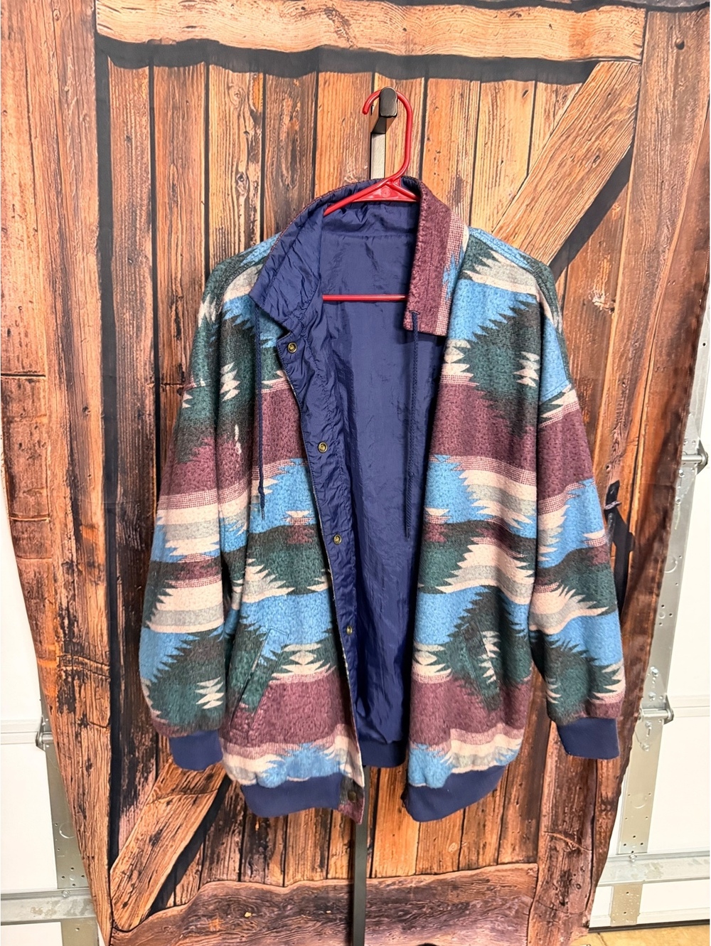 Vintage Southwestern reversible Patterned Jacket One Size Fits Most